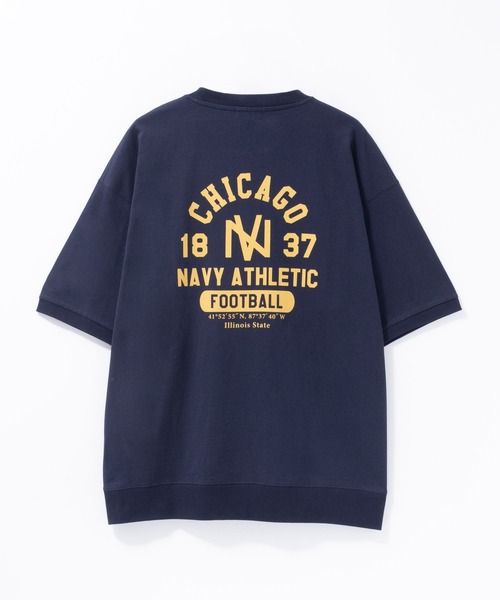 NAVY(ネイビー)の「NAVY オーバーサイズカレッジスウェットTシャツ ユニセックス(Tシャツ/カットソー・メンズ・スモーキーグリーン系/オートミール/ネイビー/ホワイト・S/M/L/XL)」の13枚目の写真