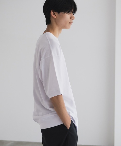 NAVY(ネイビー)の「NAVY オーバーサイズカレッジスウェットTシャツ ユニセックス(Tシャツ/カットソー・メンズ・スモーキーグリーン系/オートミール/ネイビー/ホワイト・S/M/L/XL)」の21枚目の写真
