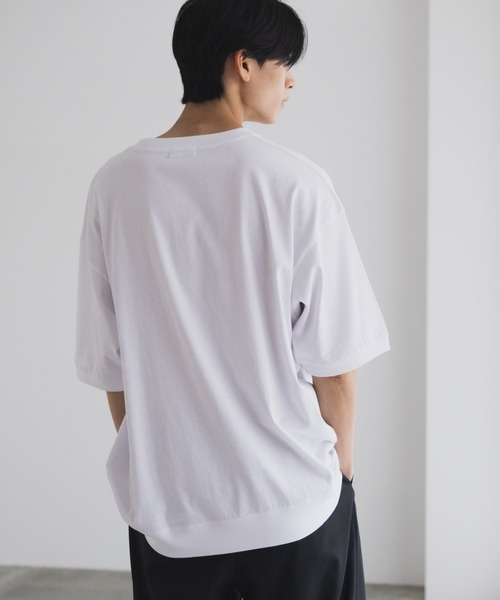 NAVY(ネイビー)の「NAVY オーバーサイズカレッジスウェットTシャツ ユニセックス(Tシャツ/カットソー・メンズ・スモーキーグリーン系/オートミール/ネイビー/ホワイト・S/M/L/XL)」の22枚目の写真