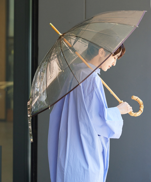 小物 CLEAR UMBRELLA BAMBOO CLEAR UMBRELLA BAMBOO クリア アンブレラ バンブー｜グリーン