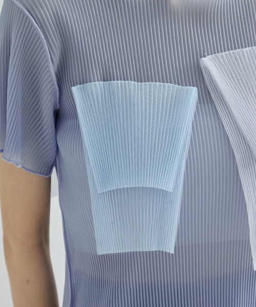 kotohayokozawa（コトハヨコザワ）の「【kotohayokozawa/コトハヨコザワ】《STUDIOUS別注》SHEER SHORT SLEEVE TOP/シアーショートスリーブトップス/クルーネック（Tシャツ/カットソー・レディース・ピンク/ブラック/グレー/ブルー・FREE）」の10枚目の写真