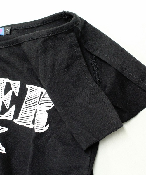 CHEER(チアー)の「脇縛りショート丈トップス(Tシャツ/カットソー・レディース・ホワイト/ブラック・L/S/M)」の9枚目の写真