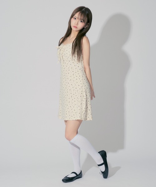 ★M&S Collection コットンプリントシアードミニ 淑女ワンピ★ セール】 シルク綿サテン更紗プリント ワンピース （ドレス