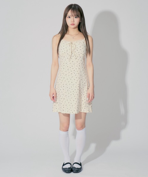 MA✽RS 薔薇柄 ドット柄 キャミソールワンピース♡美品♡ セール】1枚で甘さ満開。小花柄 ミニ キャミ ワンピース