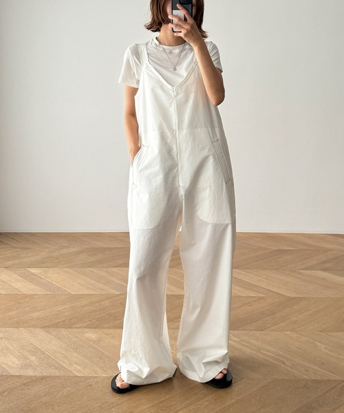 CANAL JEAN(キャナルジーン)の「El mar コットンVネックサロペット(サロペット/オーバーオール・レディース・チャコールグレー/ホワイト・ONE SIZE)」の18枚目の写真