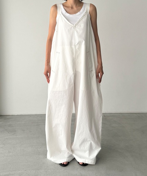 CANAL JEAN(キャナルジーン)の「El mar コットンVネックサロペット(サロペット/オーバーオール・レディース・チャコールグレー/ホワイト・ONE SIZE)」の19枚目の写真