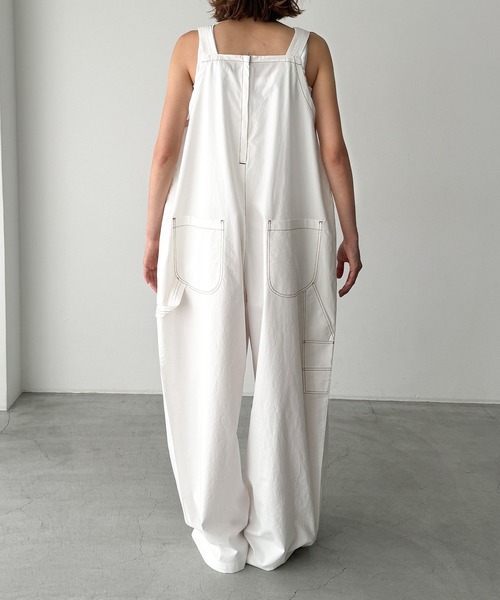 CANAL JEAN(キャナルジーン)の「El mar コットンVネックサロペット(サロペット/オーバーオール・レディース・チャコールグレー/ホワイト・ONE SIZE)」の9枚目の写真