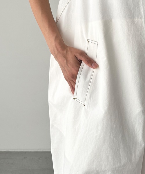 CANAL JEAN(キャナルジーン)の「El mar コットンVネックサロペット(サロペット/オーバーオール・レディース・チャコールグレー/ホワイト・ONE SIZE)」の11枚目の写真