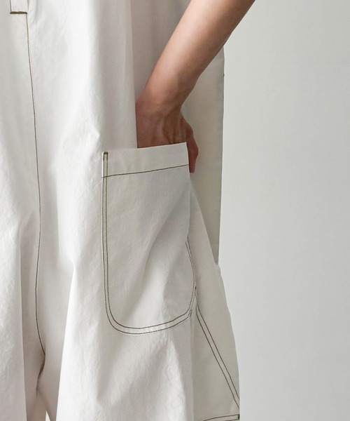 CANAL JEAN(キャナルジーン)の「El mar コットンVネックサロペット(サロペット/オーバーオール・レディース・チャコールグレー/ホワイト・ONE SIZE)」の12枚目の写真