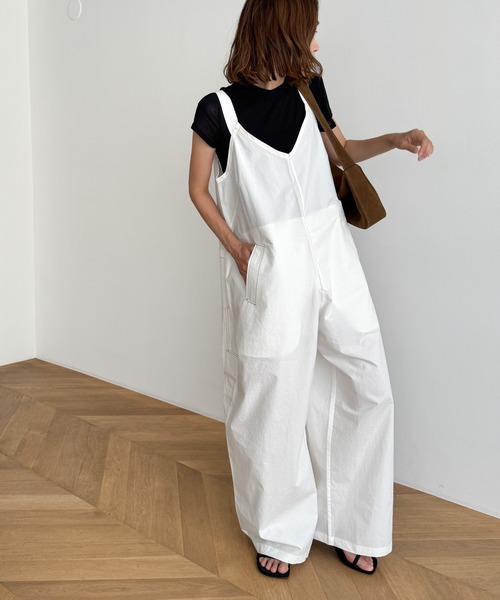 CANAL JEAN(キャナルジーン)の「El mar コットンVネックサロペット(サロペット/オーバーオール・レディース・チャコールグレー/ホワイト・ONE SIZE)」の22枚目の写真