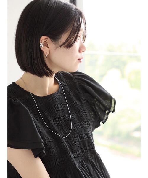 Samansa Mos2 blue（サマンサモスモスブルー）の「【Made in India】シャーリングブラウス（シャツ/ブラウス・レディース・ブラック/オフホワイト/ブルー・F）」の20枚目の写真