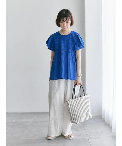 SM2 - サマンサモスモス  シャーリング　セットアップ　ブルー　完売 SM2 - サマンサモスモス シャーリング セットアップ ブルー 完売