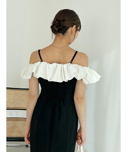 SNIDEL（スナイデル）の「パフスリワンピース（ワンピース・レディース・アイボリー/ブラック/ピンクベージュ・0/1）」の6枚目の写真