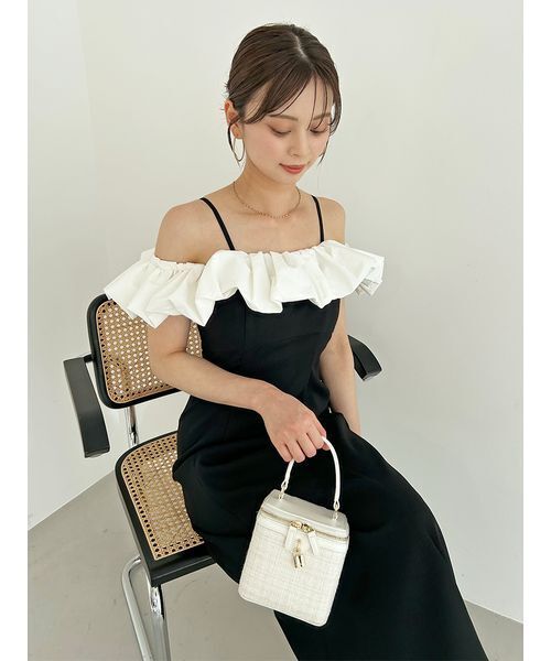 SNIDEL（スナイデル）の「パフスリワンピース（ワンピース・レディース・アイボリー/ブラック/ピンクベージュ・0/1）」の7枚目の写真