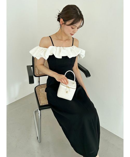 SNIDEL（スナイデル）の「パフスリワンピース（ワンピース・レディース・アイボリー/ブラック/ピンクベージュ・0/1）」の8枚目の写真