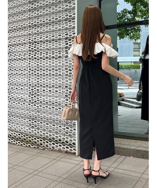 SNIDEL（スナイデル）の「パフスリワンピース（ワンピース・レディース・アイボリー/ブラック/ピンクベージュ・0/1）」の12枚目の写真