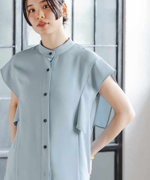 Noble(ノーブル)の「《WEB限定追加》【洗える】スクエアースリーブフロントオープンブラウス2(シャツ/ブラウス・レディース・チャコールグレー/ホワイト/サックスブルー・FREE)」の11枚目の写真