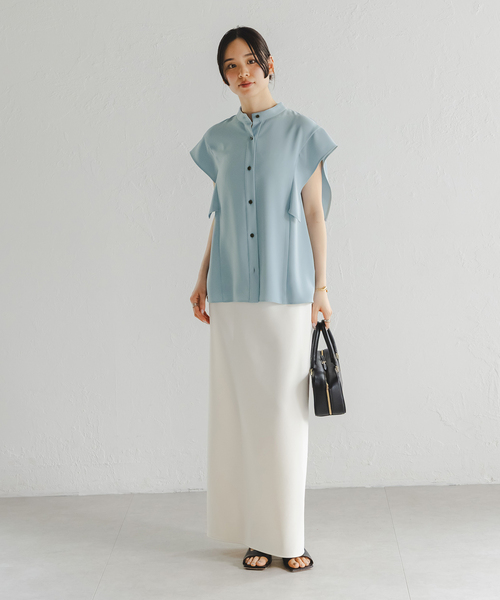 Noble(ノーブル)の「《WEB限定追加》【洗える】スクエアースリーブフロントオープンブラウス2(シャツ/ブラウス・レディース・チャコールグレー/ホワイト/サックスブルー・FREE)」の12枚目の写真