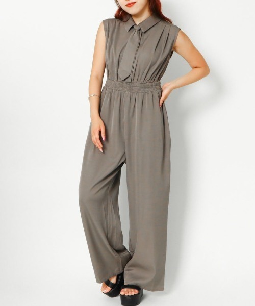 セール】《タイ付き×ノースリーブ》レディース オールインワン