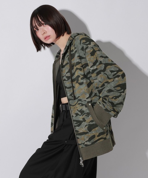 パーカー 「UNISEX/選べる着丈」ピグメントZIPパーカー レディース メンズ UNISEX/選べる着丈】ピグメントZIPパーカー（パーカー）｜Anui
