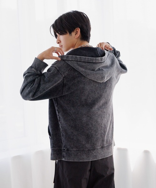 パーカー 「UNISEX/選べる着丈」ピグメントZIPパーカー レディース メンズ UNISEX/選べる着丈】ピグメントZIPパーカー（パーカー）｜Anui