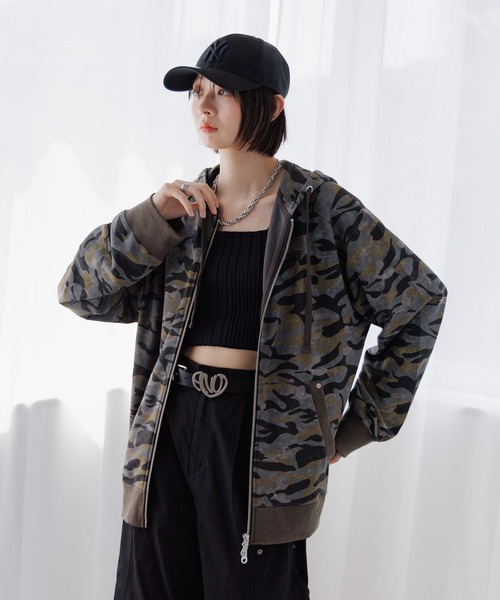 パーカー 「UNISEX/選べる着丈」ピグメントZIPパーカー レディース メンズ UNISEX/選べる着丈】ピグメントZIPパーカー（パーカー）｜Anui