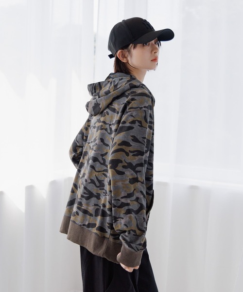 パーカー 「UNISEX/選べる着丈」ピグメントZIPパーカー レディース メンズ UNISEX/選べる着丈】ピグメントZIPパーカー（パーカー）｜Anui