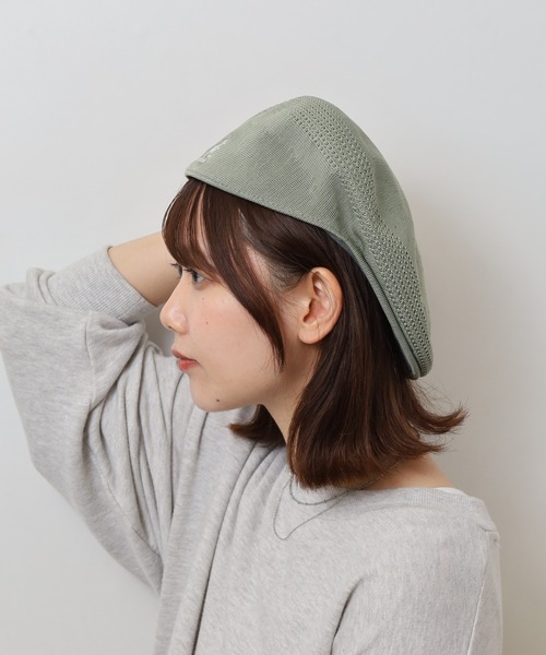 ダークブルー リネン ベレー帽　ハンチング BUNJIROWハンチング ブルー【既製品】