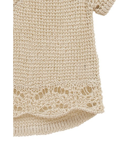 CLANE（クラネ）の「CLANE/クラネ/  CROPPED CROCHET KNIT TOPS（ニット/セーター・レディース・アイボリー/ブラック/ブラウン・1）」の6枚目の写真