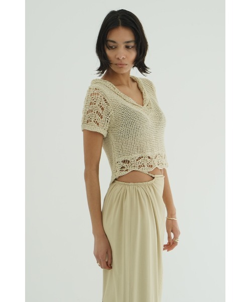 CLANE/クラネ/ CROPPED CROCHET KNIT TOPS（ニット/セーター