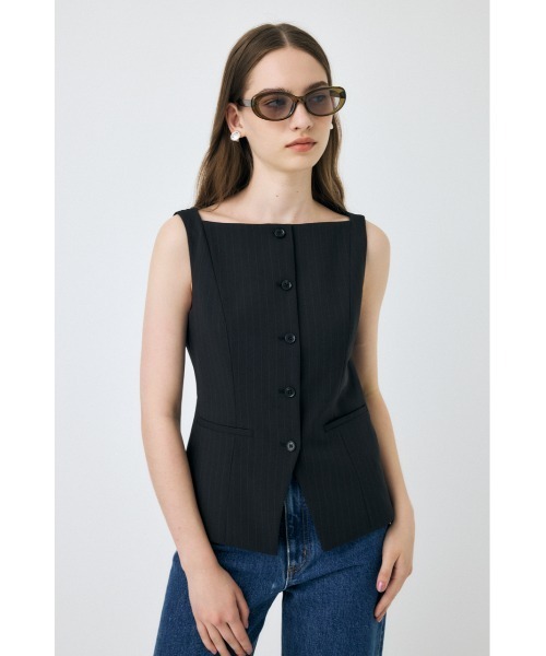 【新品未使用】moussy BOAT NECK ベスト グレー 今季 新品未使用】moussy BOAT NECK ベスト グレー 今季 BOAT NECK