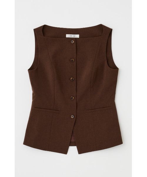 【新品未使用】moussy BOAT NECK ベスト グレー 今季 moussy - moussy BOAT NECK ベスト グレー 新品未使用 今季の