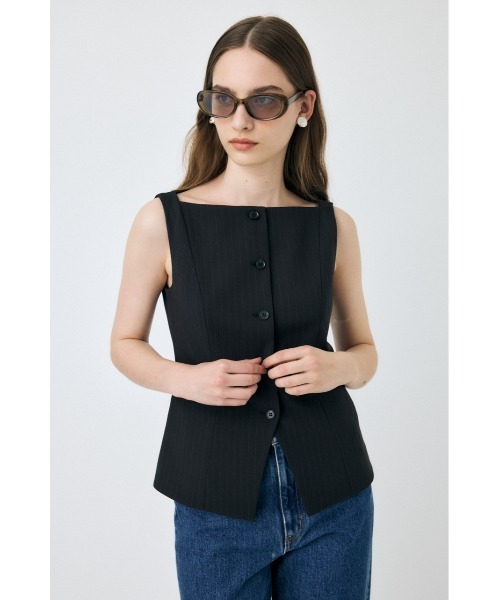 MOUSSY◆ベスト/FREE/ポリエステル/BLK/010HA233-1221// セール】BOAT NECK ベスト（ベスト）｜MOUSSY（マウジー）の