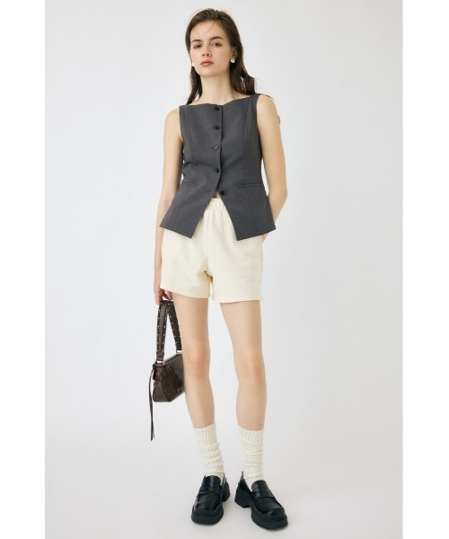 【新品未使用】moussy BOAT NECK ベスト グレー 今季 BOAT NECK ベスト（ベスト）｜MOUSSY（マウジー）のファッション