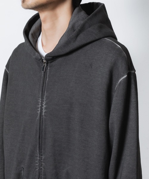 VEIN (ヴェイン)の「ジャンベルカテリー コールドダイド ジップアップフーディー / JUMBERCA TERRY COLD DYED ZIP UP HOODIE(パーカー・メンズ・グレー・1/3/2)」の14枚目の写真