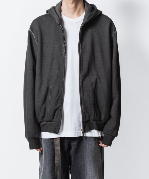 VEIN (ヴェイン)の「ジャンベルカテリー コールドダイド ジップアップフーディー / JUMBERCA TERRY COLD DYED ZIP UP HOODIE(パーカー・メンズ・グレー・1/3/2)」の9枚目の写真