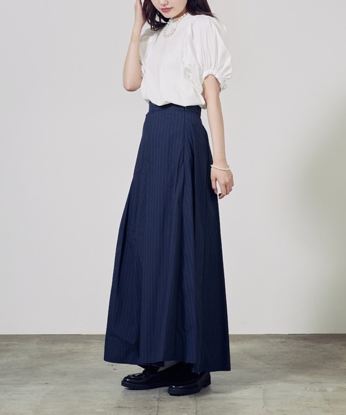 c/est(シーエ)の「c/est/シーエ LUCK スカート 秋物 秋服 2026年秋冬(スカート・レディース・ネイビー/オフホワイト・2/1)」の12枚目の写真