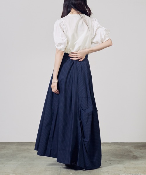 c/est(シーエ)の「c/est/シーエ LUCK スカート 秋物 秋服 2026年秋冬(スカート・レディース・ネイビー/オフホワイト・2/1)」の14枚目の写真
