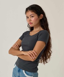 ラウンドネック リブ Tシャツ TINA:JOJUN