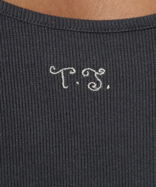 TINA:JOJUN(ティーナジョジュン)の「ラウンドネック リブ Tシャツ TINA:JOJUN(Tシャツ/カットソー・レディース・ネイビー/ホワイト/ブラック/クリーム・M)」の7枚目の写真