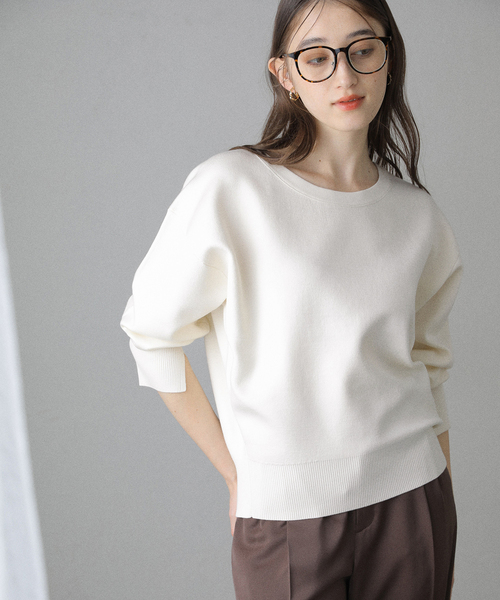 La TOTALITE(ラトータリテ)の「【洗える】接結クルーネックプルオーバー(ニット/セーター・レディース・ホワイト系その他/ブラウン/ピンク・FREE)」の8枚目の写真