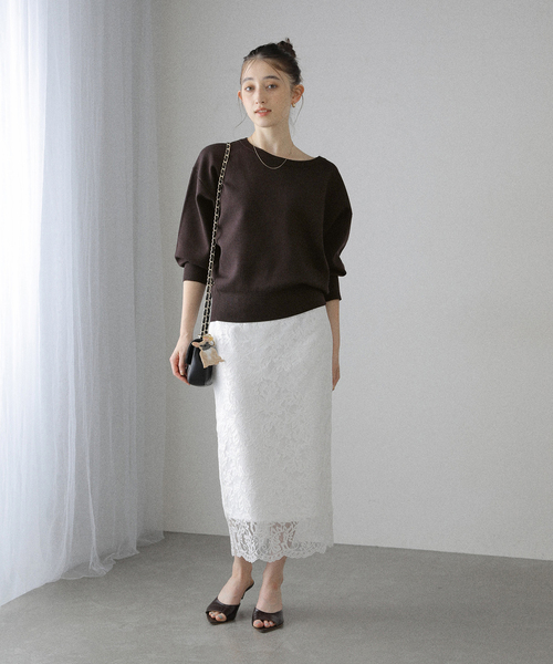 La TOTALITE(ラトータリテ)の「【洗える】接結クルーネックプルオーバー(ニット/セーター・レディース・ホワイト系その他/ブラウン/ピンク・FREE)」の11枚目の写真