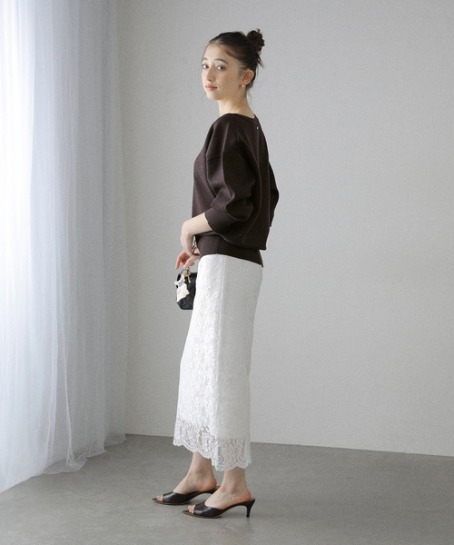 La TOTALITE(ラトータリテ)の「【洗える】接結クルーネックプルオーバー(ニット/セーター・レディース・ホワイト系その他/ブラウン/ピンク・FREE)」の16枚目の写真