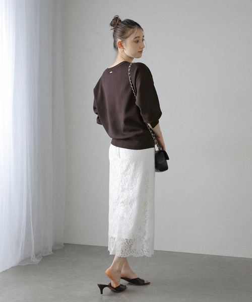 La TOTALITE(ラトータリテ)の「【洗える】接結クルーネックプルオーバー(ニット/セーター・レディース・ホワイト系その他/ブラウン/ピンク・FREE)」の14枚目の写真