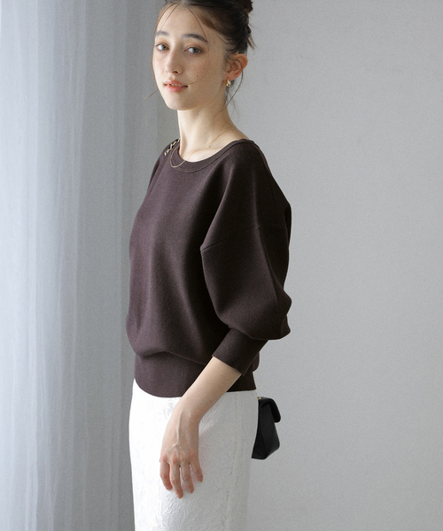 La TOTALITE(ラトータリテ)の「【洗える】接結クルーネックプルオーバー(ニット/セーター・レディース・ホワイト系その他/ブラウン/ピンク・FREE)」の13枚目の写真