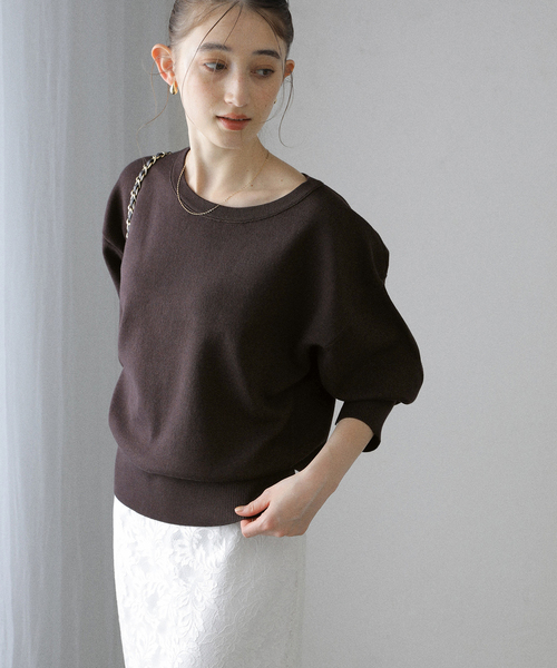 La TOTALITE(ラトータリテ)の「【洗える】接結クルーネックプルオーバー(ニット/セーター・レディース・ホワイト系その他/ブラウン/ピンク・FREE)」の17枚目の写真