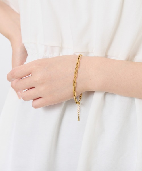 PAPILLONNER(パピヨネ)の「【OT】ステンレスチェーンブレス(ブレスレット・レディース・シルバー/ゴールド・FREE)」の4枚目の写真