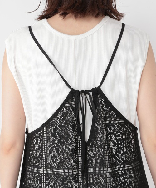studio CLIP（スタディオクリップ）の「【セットアイテム】レースキャミ・タンクトップワンピース[プチサイズあり]（ワンピース・レディース・ブラック/アイボリー/ライトブルー・FREE/PF）」の10枚目の写真