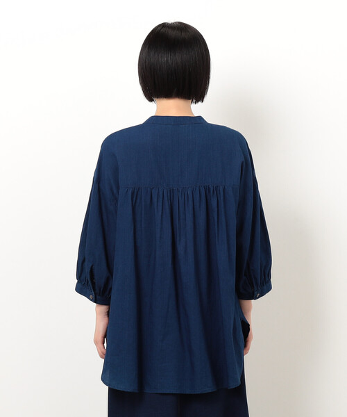 ONIGIRI（オニギリ）の「シアーシャツブラウス（シャツ/ブラウス・レディース・ネイビー/オフホワイト・FREE）」の15枚目の写真