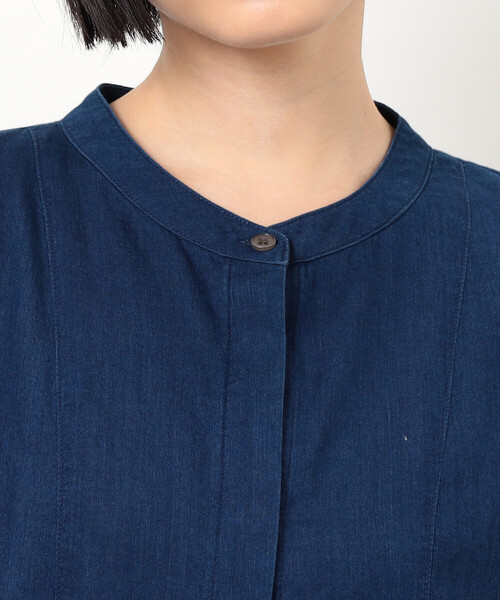 ONIGIRI（オニギリ）の「シアーシャツブラウス（シャツ/ブラウス・レディース・ネイビー/オフホワイト・FREE）」の16枚目の写真